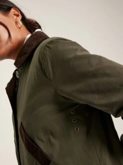 Dark Green Showerproof Quilted Wax Jacket -Clothing Store 991527s5