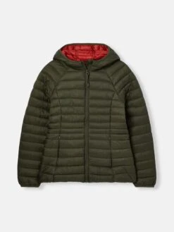 Green Showerproof Packable Padded Jacket