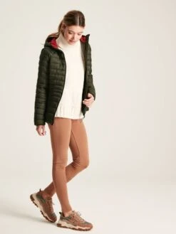 Green Showerproof Packable Padded Jacket -Clothing Store 996727s4