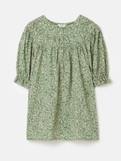 Green Curved Yoke Blouse -Clothing Store C08605s5