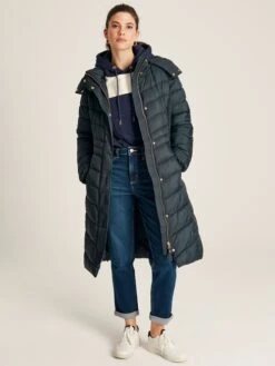 Navy Blue Showerproof Long Padded Coat 9 Navy Blue Showerproof Long Padded Coat -Clothing Store C10 942s3