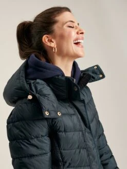 Navy Blue Showerproof Long Padded Coat 10 Navy Blue Showerproof Long Padded Coat -Clothing Store C10 942s4