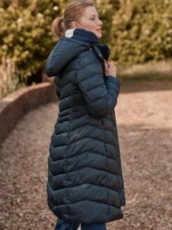 Navy Blue Showerproof Long Padded Coat 12 Navy Blue Showerproof Long Padded Coat -Clothing Store C10 942s6