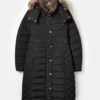Black Showerproof Longline Padded Coat