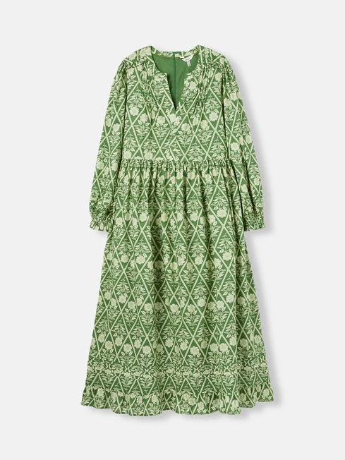 Green Floral Pleated Dress 6 Green Floral Pleated Dress - Image 6