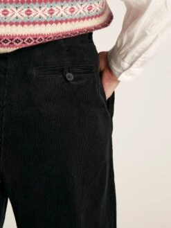 Black Cord Tapered Leg Trousers -Clothing Store C39195s4