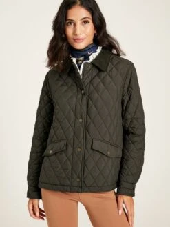 Green Showerproof Quilted Jacket