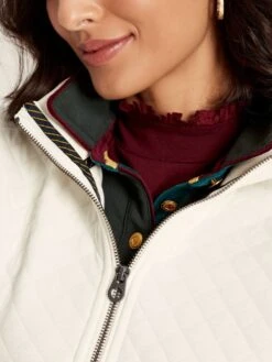 Cream Quilted Zip Sweat Top 10 Cream Quilted Zip Sweat Top -Clothing Store C51866s5