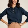 MIA Navy Blue Collared Pointelle Jumper