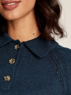 MIA Navy Blue Collared Pointelle Jumper 7 MIA Navy Blue Collared Pointelle Jumper -Clothing Store C64078s4