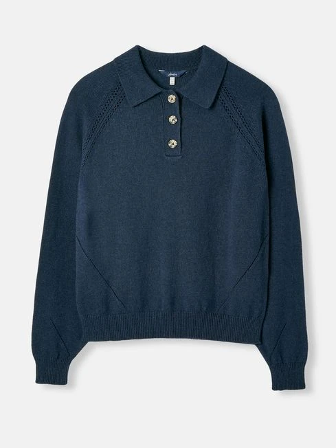 MIA Navy Blue Collared Pointelle Jumper 5 MIA Navy Blue Collared Pointelle Jumper - Image 5