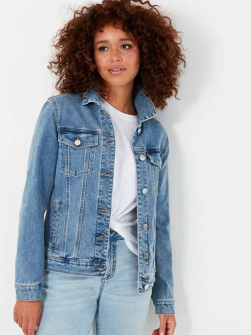 Joules Blue Arkley Relaxed Denim Jacket 1 Joules Blue Arkley Relaxed Denim Jacket