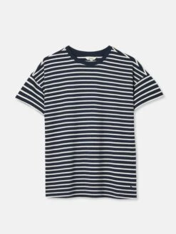 Blue Striped Short Sleeve T-Shirt -Clothing Store C83098s7