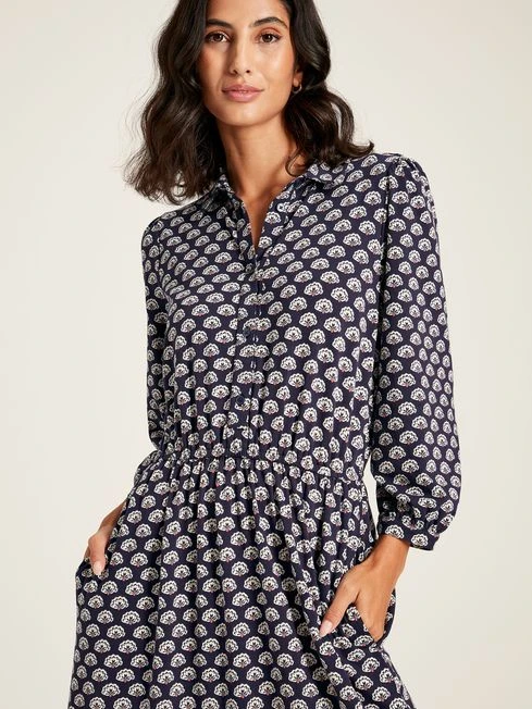 Blue Jersey Shirt Dress 4 Blue Jersey Shirt Dress - Image 4