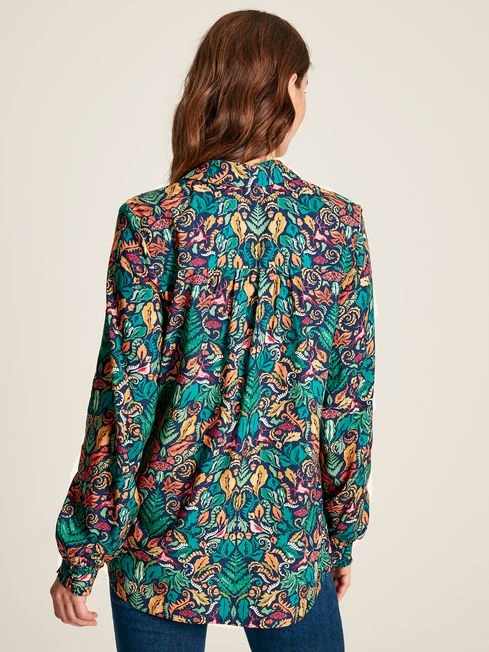 Blue Concealed Placket Shirt 2 Blue Concealed Placket Shirt - Image 2