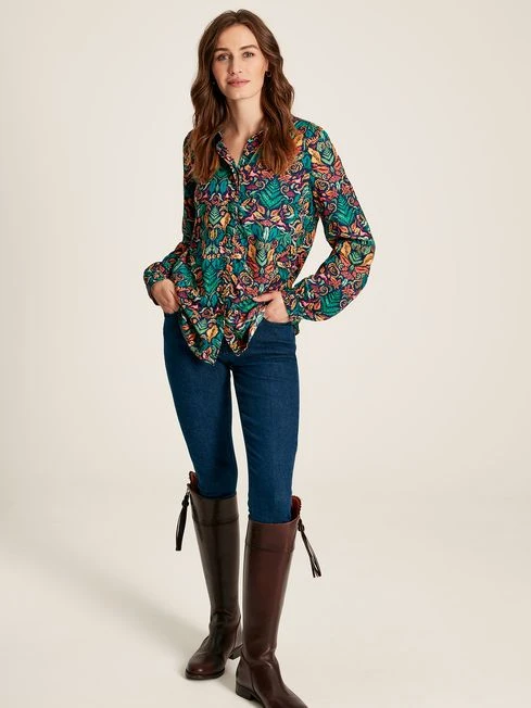 Blue Concealed Placket Shirt 3 Blue Concealed Placket Shirt - Image 3