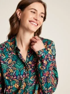 Blue Concealed Placket Shirt 9 Blue Concealed Placket Shirt -Clothing Store C90737s4