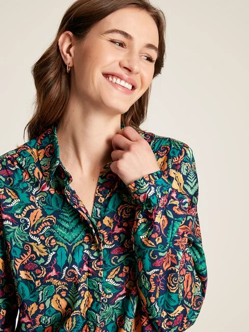 Blue Concealed Placket Shirt 4 Blue Concealed Placket Shirt - Image 4