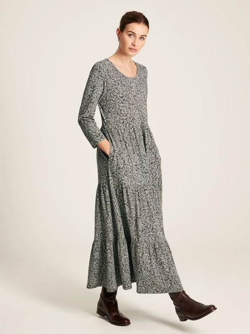 Green Leaf Tiered Jersey Dress 1 Green Leaf Tiered Jersey Dress