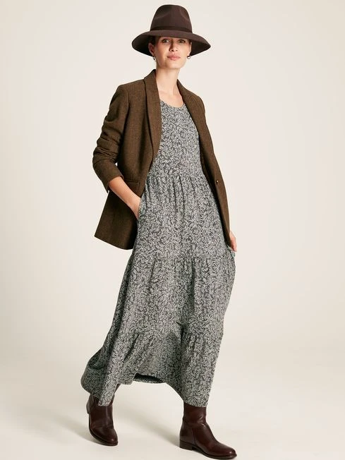 Green Leaf Tiered Jersey Dress 3 Green Leaf Tiered Jersey Dress - Image 3