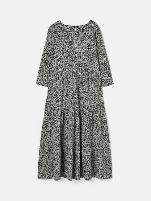 Green Leaf Tiered Jersey Dress 6 Green Leaf Tiered Jersey Dress - Image 6