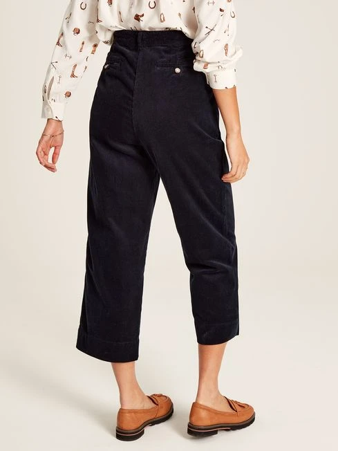 Navy Blue Cord Wide Leg Trousers 3 Navy Blue Cord Wide Leg Trousers - Image 3
