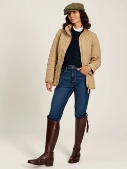 Brown Showerproof Quilted Jacket -Clothing Store D03726s3