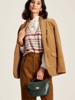 Brown Cord Tapered Leg Trousers -Clothing Store D03728s4