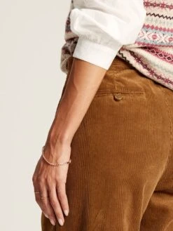 Brown Cord Tapered Leg Trousers -Clothing Store D03728s6