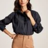 Navy Blue Frill Blouse