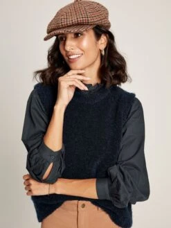 Navy Blue Frill Blouse 8 Navy Blue Frill Blouse -Clothing Store D03730s3