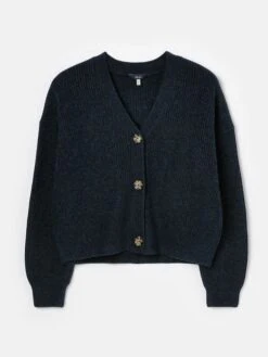 Navy Blue Button Through Knit Cardigan -Clothing Store D03734s6