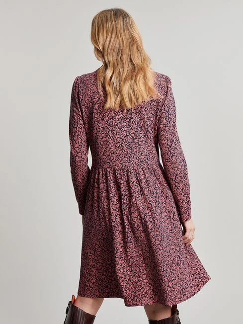 Joules Pink Aurora Zip Down Jersey Dress 2 Joules Pink Aurora Zip Down Jersey Dress - Image 2