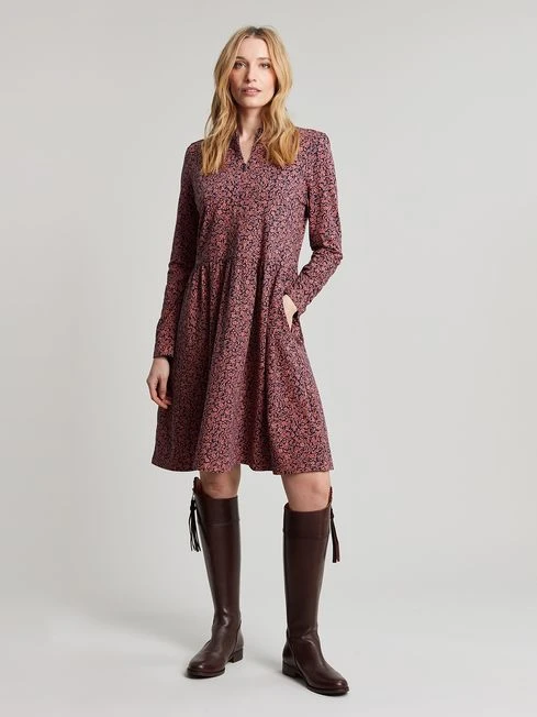 Joules Pink Aurora Zip Down Jersey Dress 3 Joules Pink Aurora Zip Down Jersey Dress - Image 3