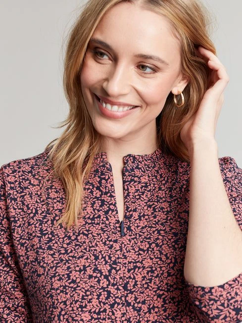 Joules Pink Aurora Zip Down Jersey Dress 4 Joules Pink Aurora Zip Down Jersey Dress - Image 4