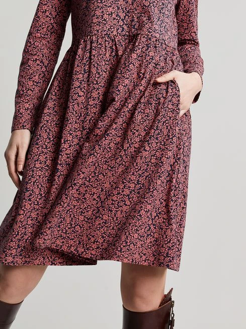 Joules Pink Aurora Zip Down Jersey Dress 5 Joules Pink Aurora Zip Down Jersey Dress - Image 5