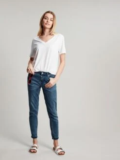 White V Neck T-shirt -Clothing Store D81645s3