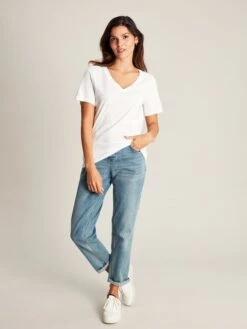 White V Neck T-shirt -Clothing Store D81645s4