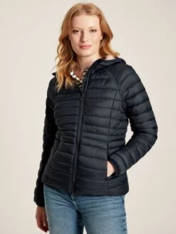 Navy Showerproof Packable Padded Jacket