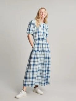 New Arrival 6 Joules Blue Amalie Check Dress