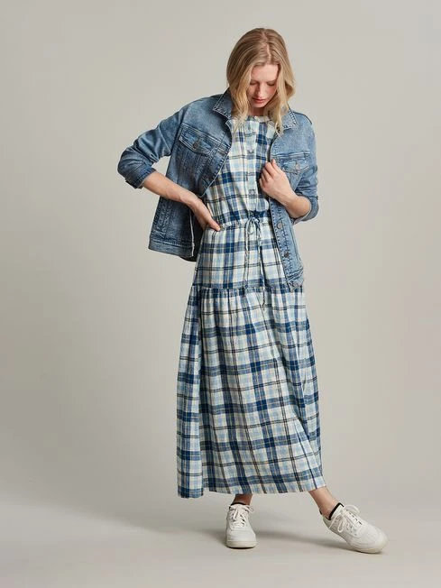 Joules Blue Amalie Check Dress 3 Joules Blue Amalie Check Dress - Image 3