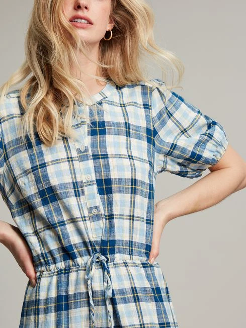 Joules Blue Amalie Check Dress 4 Joules Blue Amalie Check Dress - Image 4