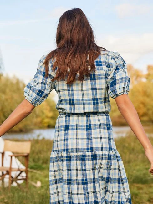 Joules Blue Amalie Check Dress 8 Joules Blue Amalie Check Dress - Image 8