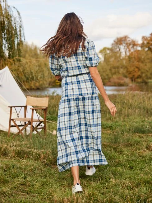 Joules Blue Amalie Check Dress 9 Joules Blue Amalie Check Dress - Image 9