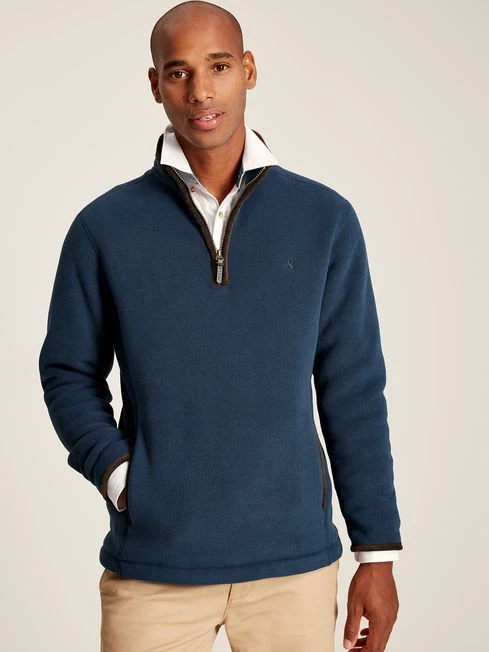 Blue Quarter Zip Fleece Sweatshirt 1 Blue Quarter Zip Fleece Sweatshirt