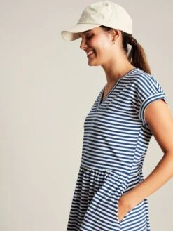 Blue Stripe Jersey Short Dress -Clothing Store N01051s5