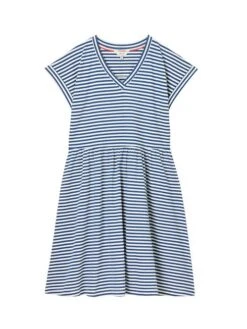 Blue Stripe Jersey Short Dress -Clothing Store N01051s6