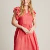 Joules Pink Faith Frill Short Dress