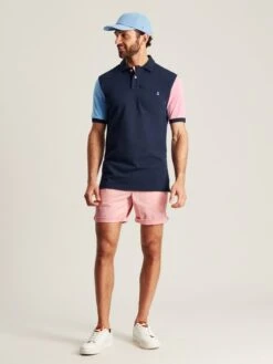 Blue Colourblock Polo Shirt -Clothing Store N01472s3
