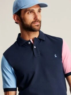 Blue Colourblock Polo Shirt -Clothing Store N01472s5